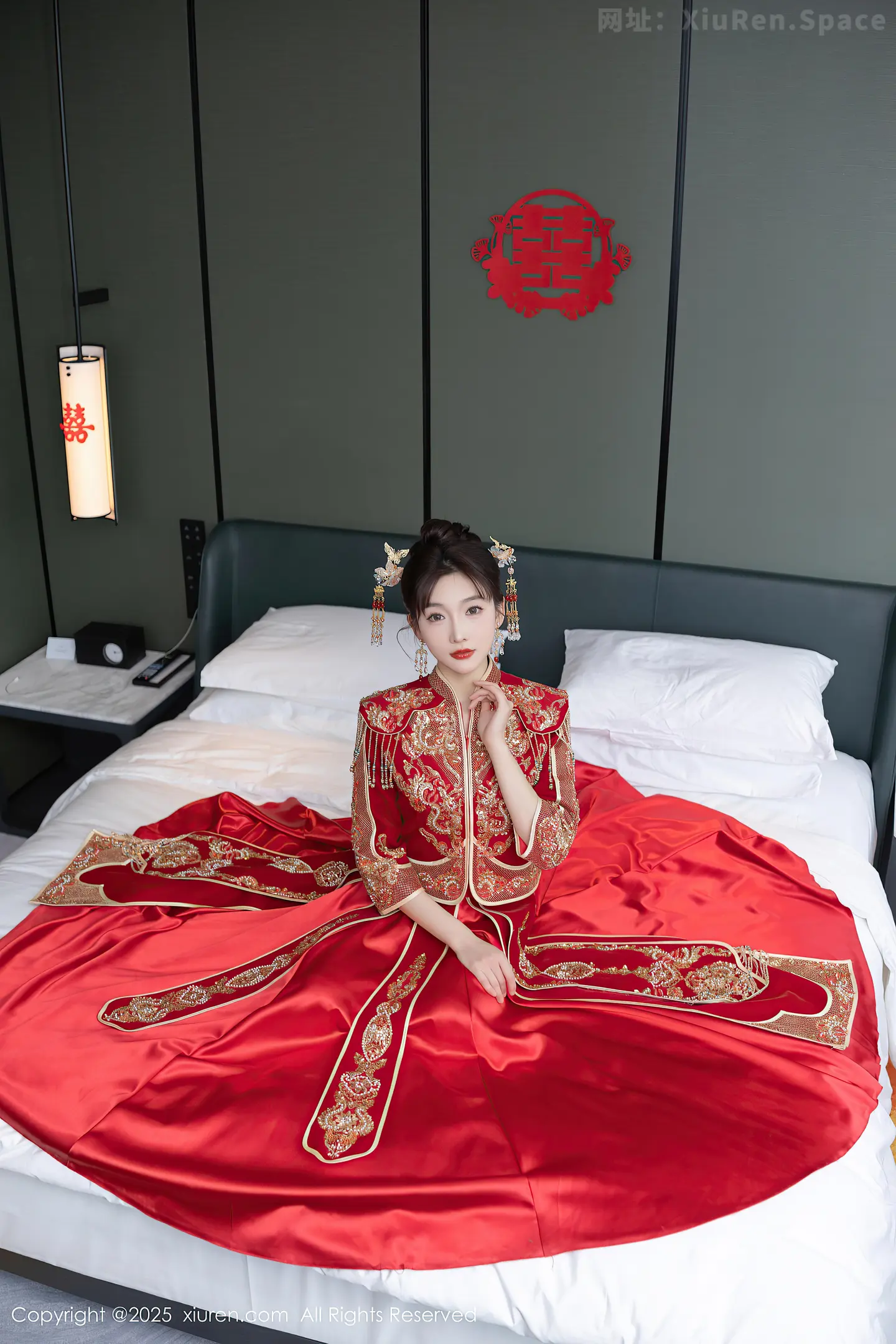 图片[2]-[XiuRen秀人网] VOL.9770 模特陆萱萱性感新娘装露红色内衣配超薄肉丝秀柔美身材诱惑写真82P-秀人网官方网站